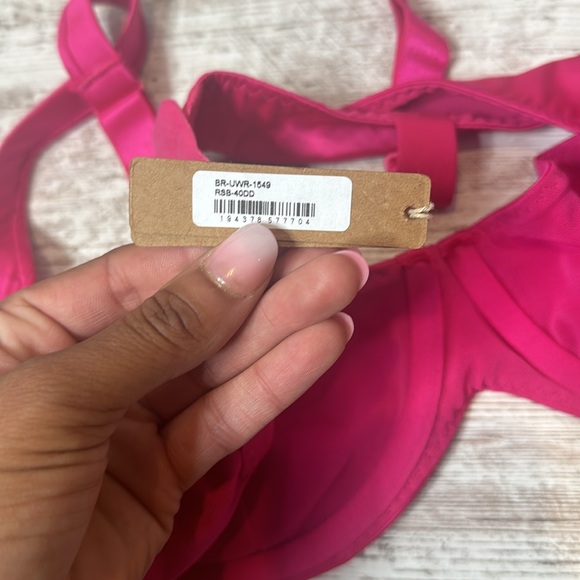 SKIMS Woven Shine Underwire Bra 40DD Pink NWT - Picture 5 of 5
